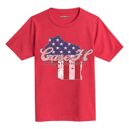 Case Ih Country Patriotic Wi Kids Short Sleeve Tee