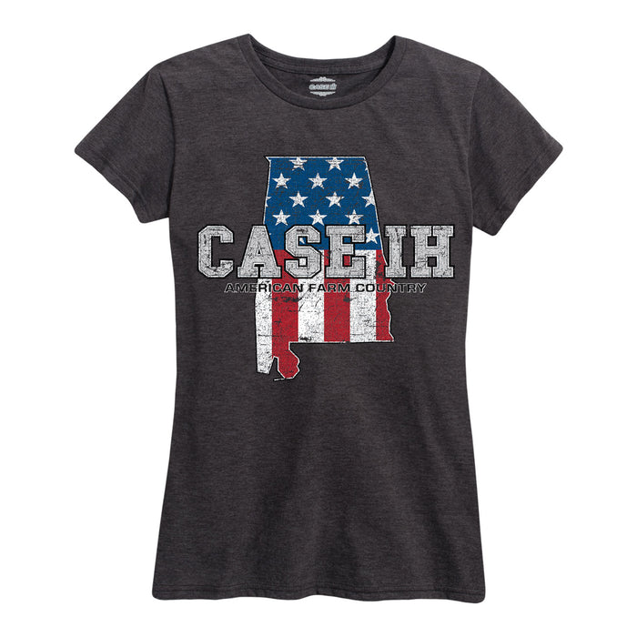 Case Ih Country Patriotic Al Ladies Short Sleeve Classic Fit Tee