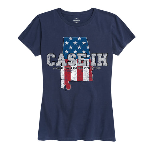 Case Ih Country Patriotic Al Ladies Short Sleeve Classic Fit Tee