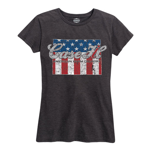 Case Ih Country Patriotic Co Ladies Short Sleeve Classic Fit Tee