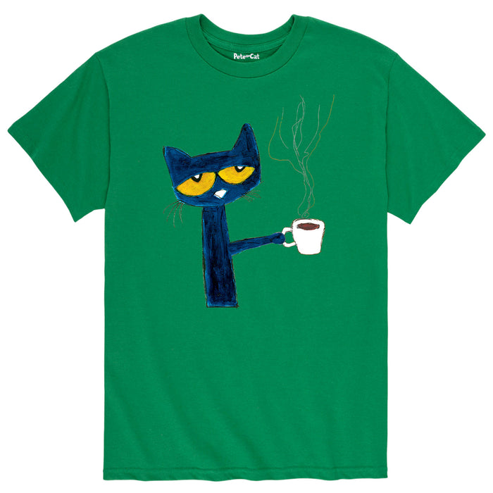 Pete the Cat with Coffee Men's Short Sleeve T-Shirt