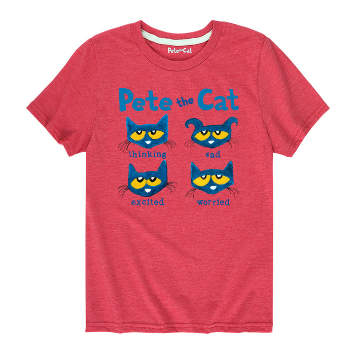 Pete the Cat The Faces of Pete Kids Short Sleeve Tee