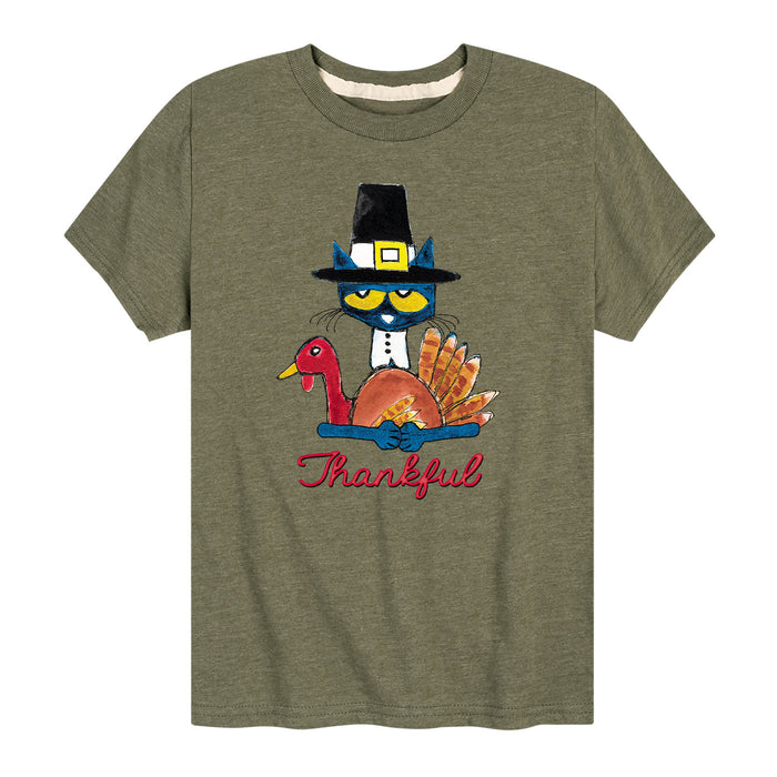 Pete the Cat Thankful Youth Short Sleeve Tee