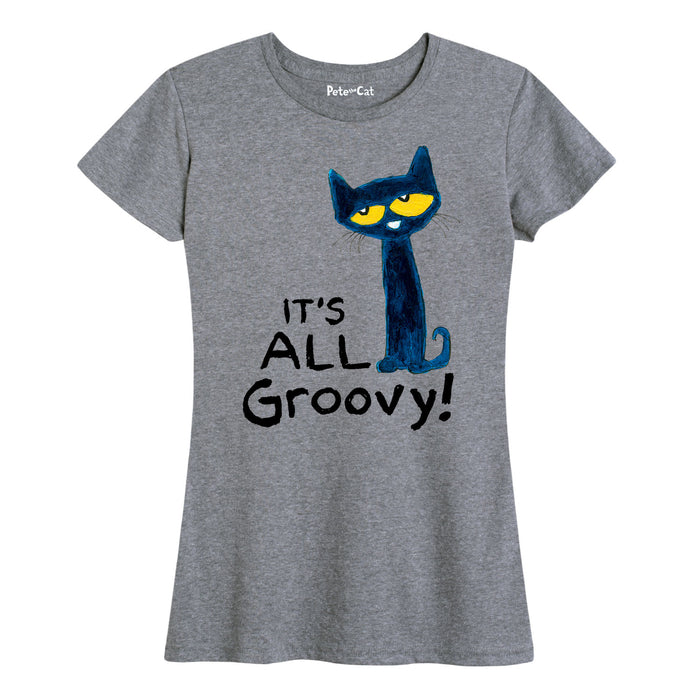 Pete The Cat It'S All Groovy Womenss Short Sleeve Classic Fit Tee