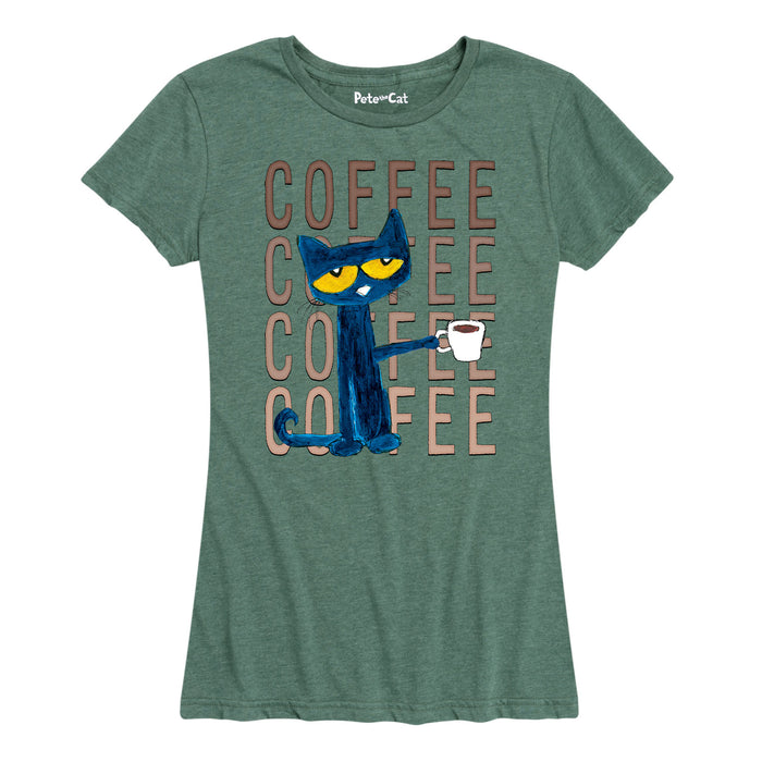 Pete the Cat Pete With Coffee Womens Tee