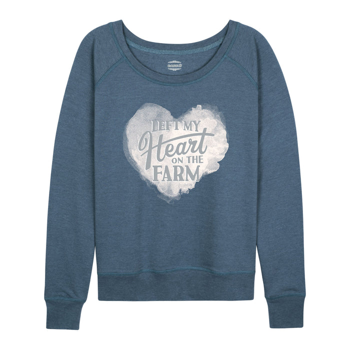 Left My Heart On The Farm Case IH Womens French Terry Pullover