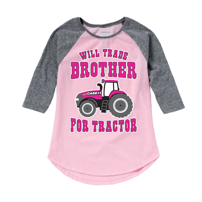 Will Trade Brother For Tractor Kids Shirt Tail Raglan