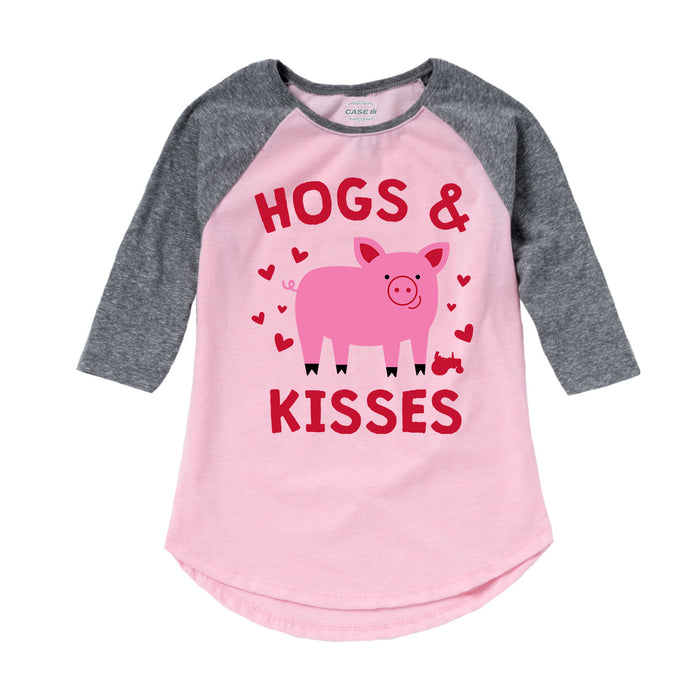 Hogs And Kisses Kids Shirt Tail Raglan