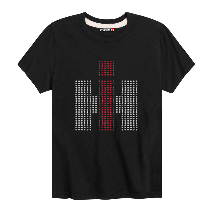 IH Silver And Red Glitter Dots Youth Girl Youth Short Sleeve Tee