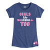 Girls Like Farming Too  Girls Short Sleeve Tee