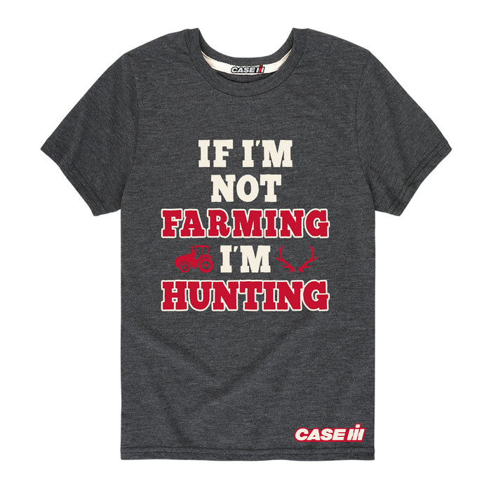Case IH - If I'm Not Farming I'm Hunting- Youth Short Sleeve T-Shirt