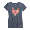 Floral Print Chicken Ih Ladies Short Sleeve Classic Fit Tee