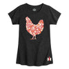 Floral Print Chicken Girls Short Sleeve Tee