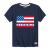 American Flag With TractorsYouth Short Sleeve Tee