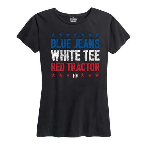 International Harvester™ Blue Jeans White Tee Red Tractor - Women's Short Sleeve T-Shirt