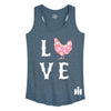Love Floral Chicken IH Womens Racerback Tank