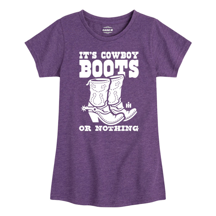 It'S Cowboy Boots Or Nothing IH Girls Short Sleeve Tee