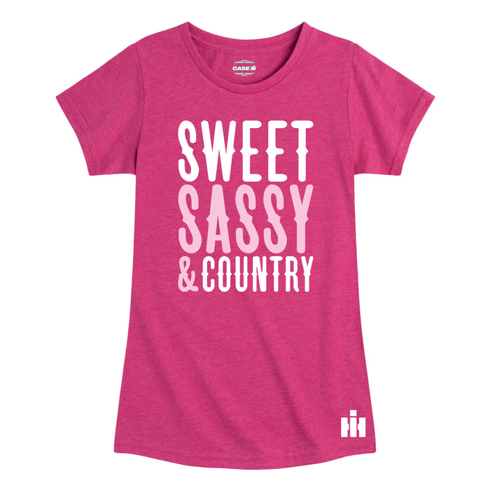 Sweet Sassy And Country  Girls Short Sleeve Tee