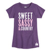 Sweet Sassy And Country  Girls Short Sleeve Tee