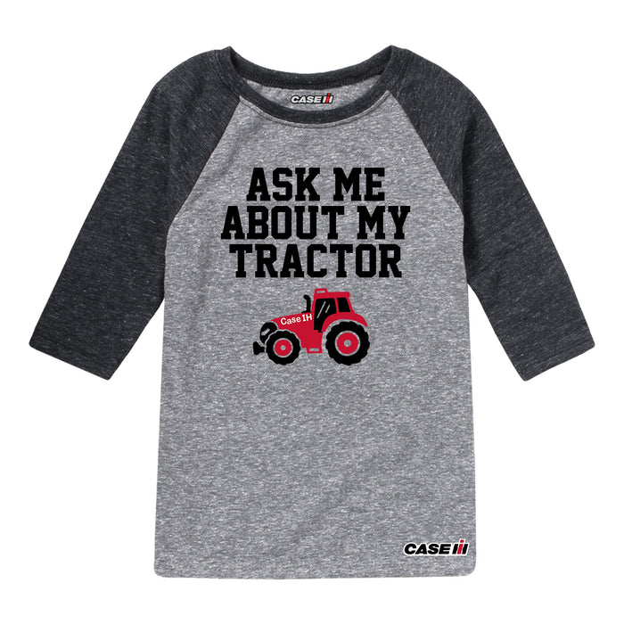 Ask Me About My Tractor Case IH  Toddler Boy-Multi Hit KIDS RAGLAN