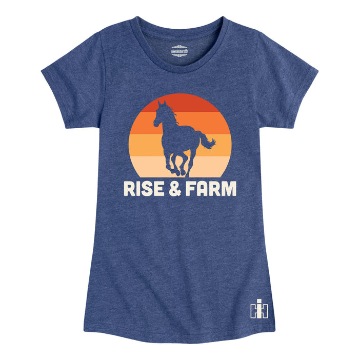 Rise And Farm Horse IH Girl's Short Sleeve T-Shirt