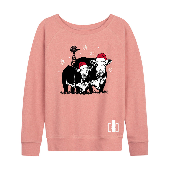 Christmas Cows IH Womens French Terry Pullover
