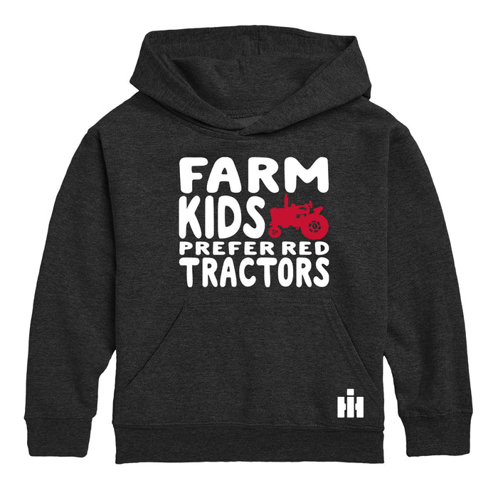 Farm Kids Prefer Red Tractors IH Boys Pullover Hoodie