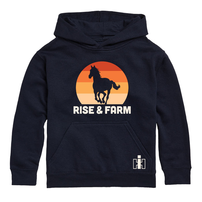 Rise And Farm Horse IH Girls Pullover Hoodie