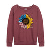 USA Flag Sunflower IH Womens French Terry Pullover