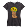 Cowgirl Boots With Sunflowers IH Womens Short Sleeve Classic Fit Tee