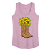 Cowgirl Boots With Sunflowers IH Womens Racerback Tank