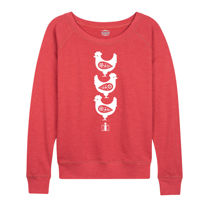 Scandinavian Chickens IH Womens French Terry Pullover