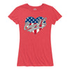 Case IH Heart Patriotic Glitter Womens Plus Short Sleeve Classic Fit Tee