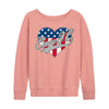 Case IH Heart Patriotic Glitter Womens French Terry Pullover