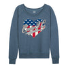 Case IH Heart Patriotic Glitter Womens French Terry Pullover