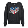 Case IH Heart Patriotic Glitter Womens French Terry Pullover