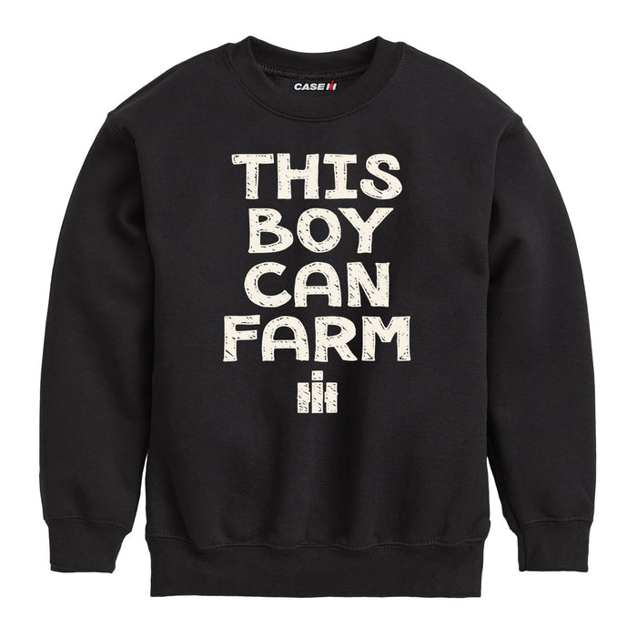 This Boy Can Farm IH Boys Crew Fleece