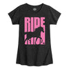 Retro Ride Horse IH Girls Fitted Short Sleeve Tee