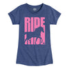 Retro Ride Horse IH Girls Fitted Short Sleeve Tee