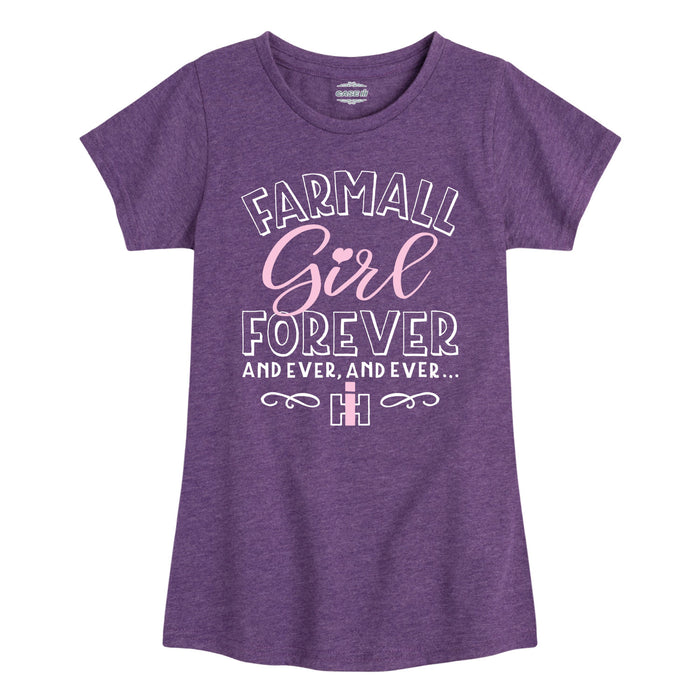 Farmall Girl Forever IH Girls Fitted Short Sleeve Tee