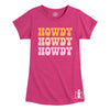 Howdy Retro Stacked IH Girls Fitted Short Sleeve Tee