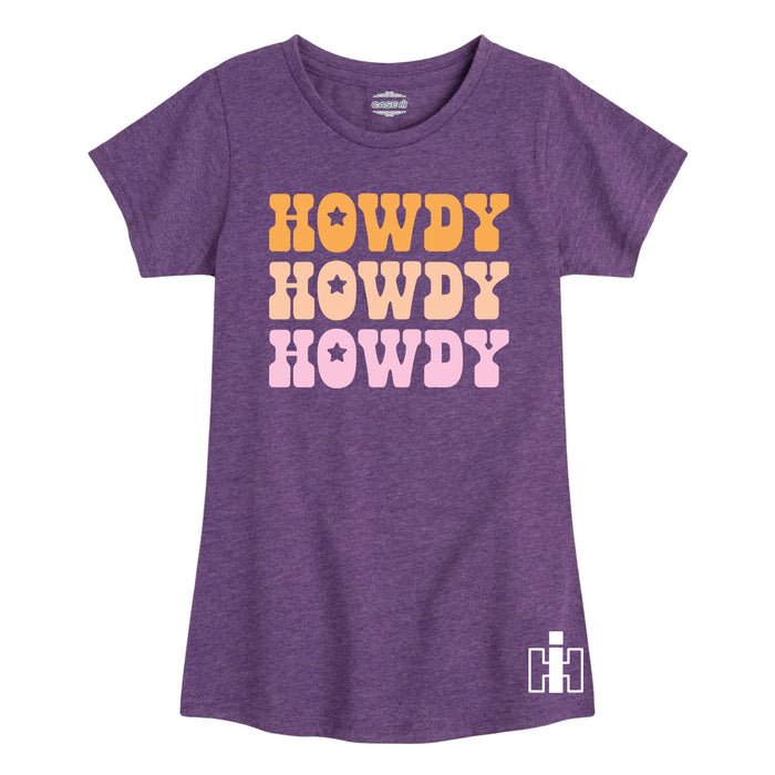 Howdy Retro Stacked IH Girls Fitted Short Sleeve Tee