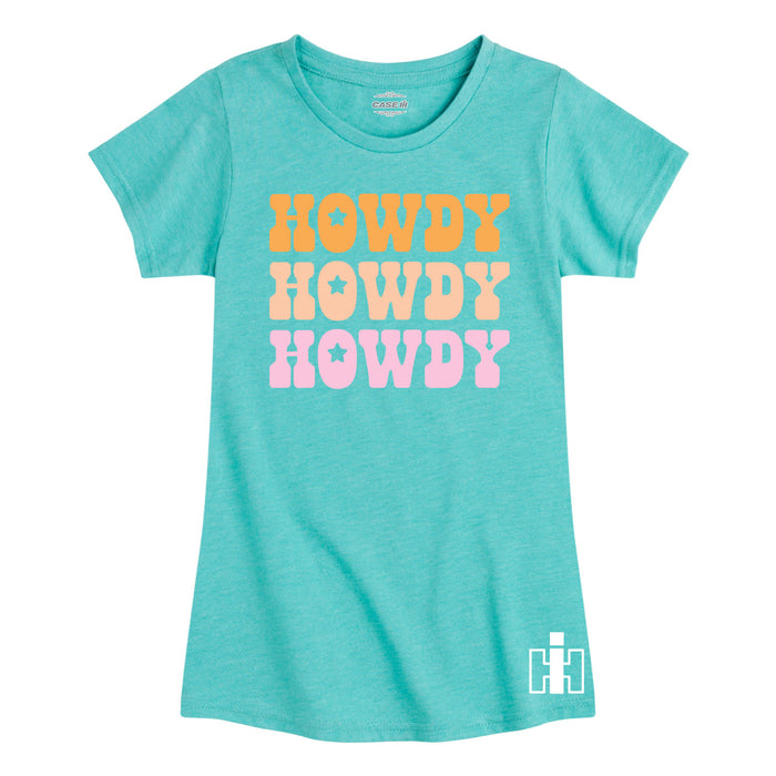 Howdy Retro Stacked IH Girls Fitted Short Sleeve Tee