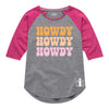 Howdy Retro Stacked IH Girls Raglan