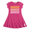 Howdy Retro Stacked IH Girls Fit and Flare Dress