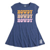 Howdy Retro Stacked IH Girls Fit and Flare Dress