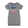 Case IH Heart Patriotic Glitter Girls Fleece Dress