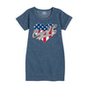 Case IH Heart Patriotic Glitter Girls Fleece Dress