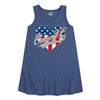 Case IH Heart Patriotic Glitter Girls Aline Dress