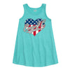 Case IH Heart Patriotic Glitter Girls Aline Dress